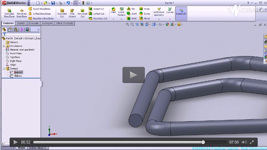 SolidWorks教程14 - 回形针 SolidWorks教程14 - 回形针