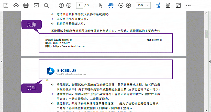 PDF管理控件Spire.PDF书签教程:如何向现有PDF文件添加页眉页脚 PDF管理控件Spire.PDF书签教程:如何向现有PDF文件添加页眉页脚