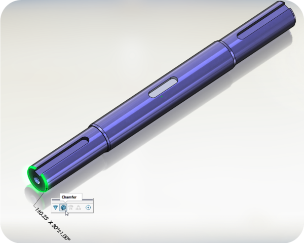 使用DimXpert在轴上的倒角标注 使用DimXpert在轴上的倒角标注