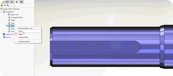 根据“顶部注释”视图调整显示方向 根据“顶部注释”视图调整显示方向