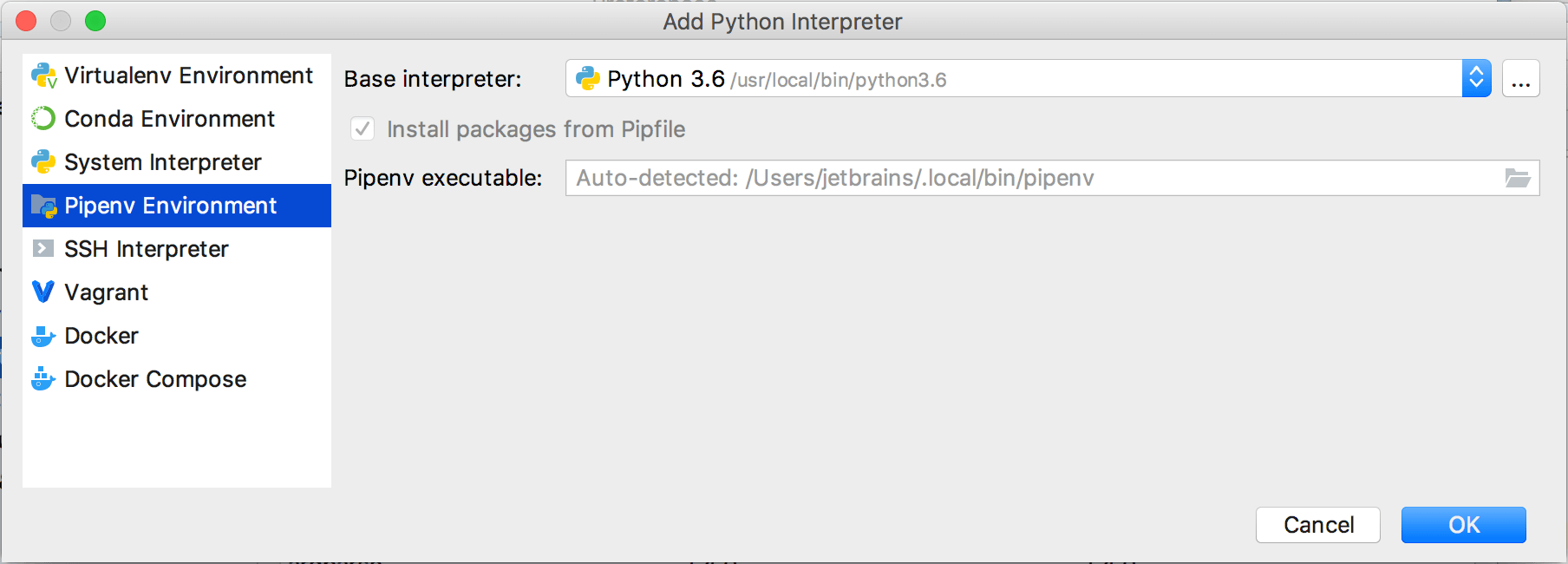 添加Pipenv环境 添加Pipenv环境