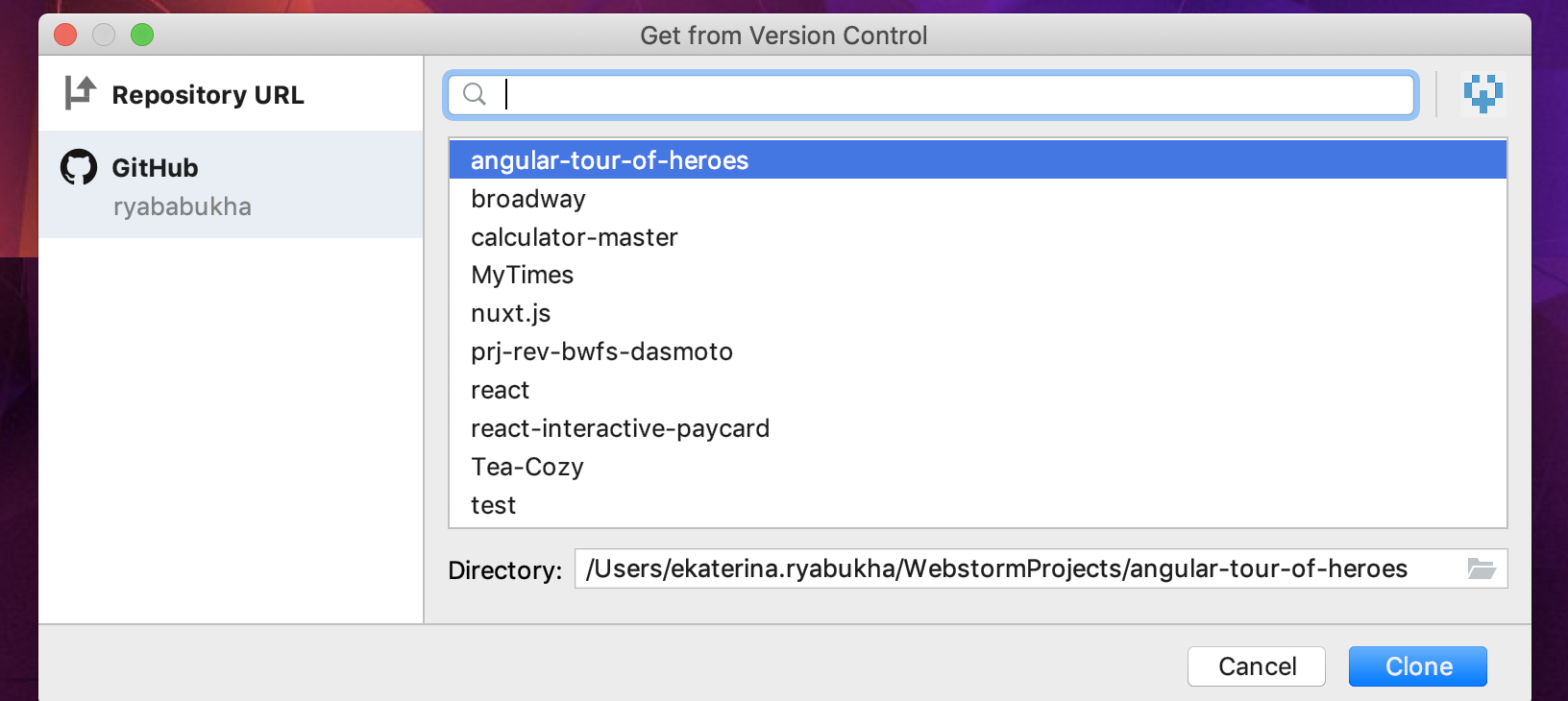 重新设计的用于克隆项目的UI 重新设计的用于克隆项目的UI