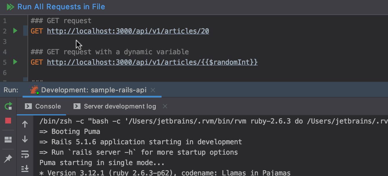运行文件中的所有请求 运行文件中的所有请求