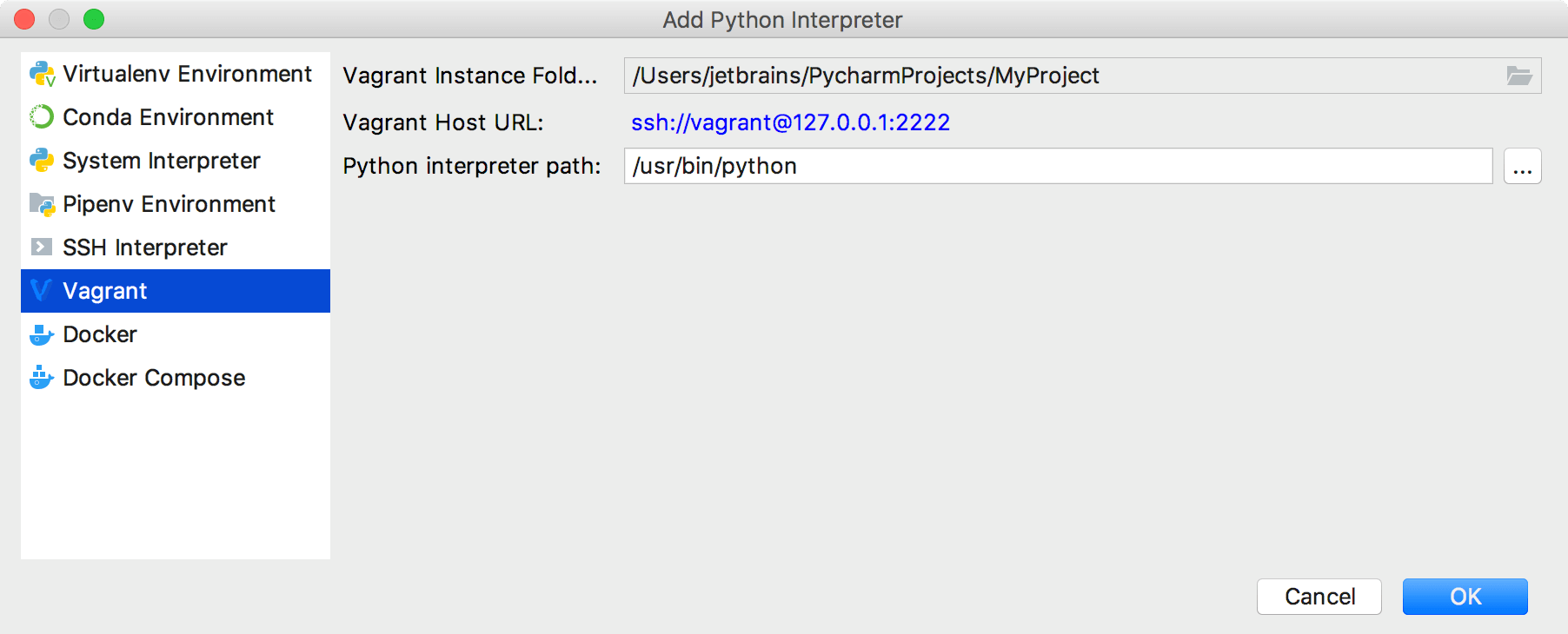在PyCharm中配置项目(九):使用Vagrant配置远程解释器 在PyCharm中配置项目(九):使用Vagrant配置远程解释器