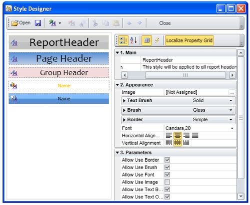 Stimulsoft报表,报表样式